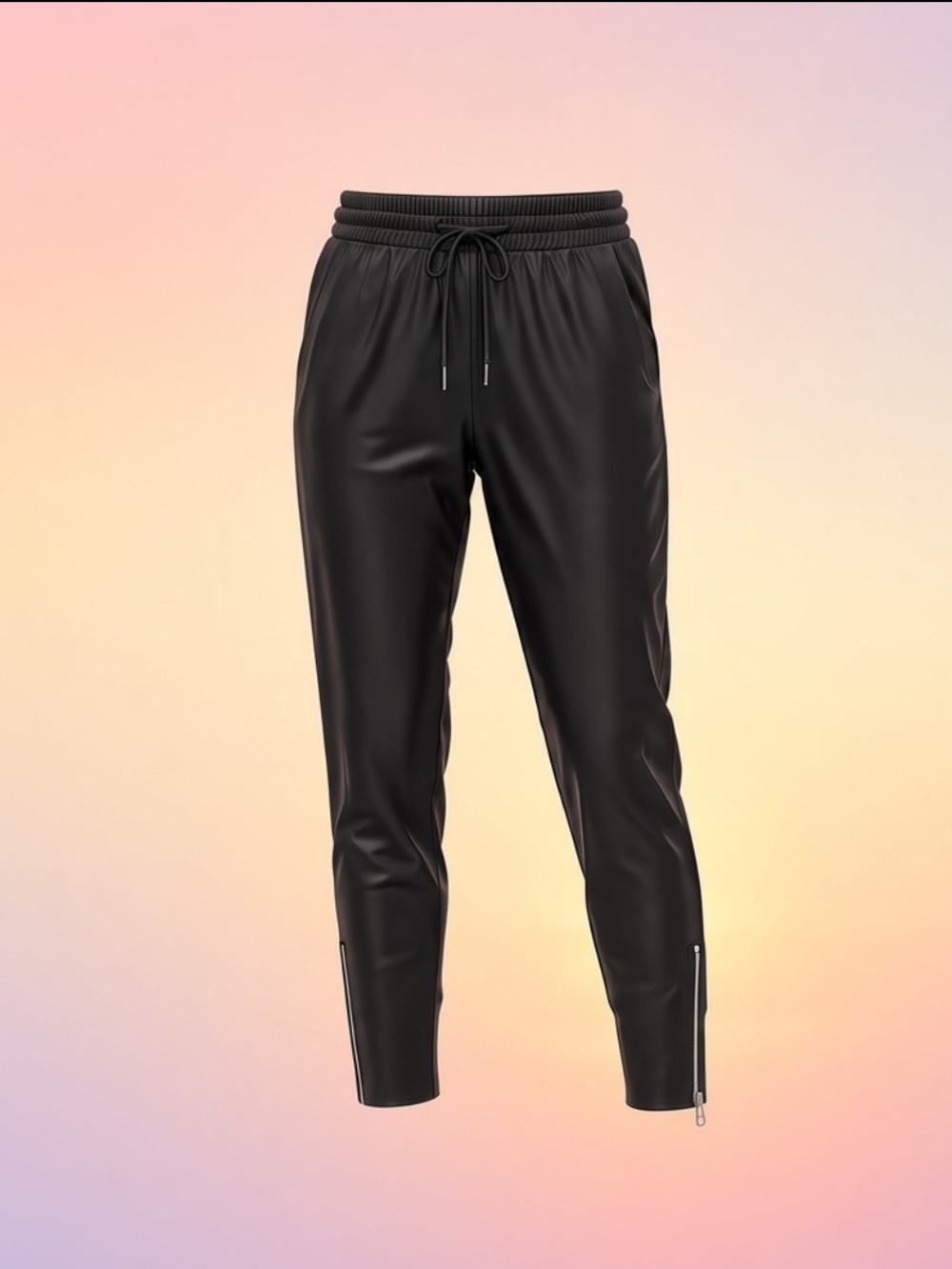 Coated Black Jogger Pants — Headliner Style.  - NWOT